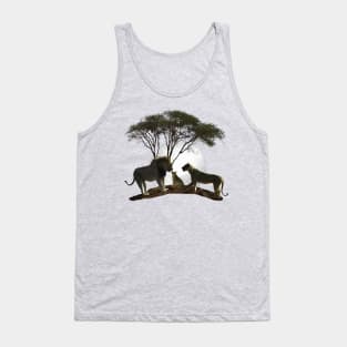 Lion with Moon in Africa - Predator Tank Top